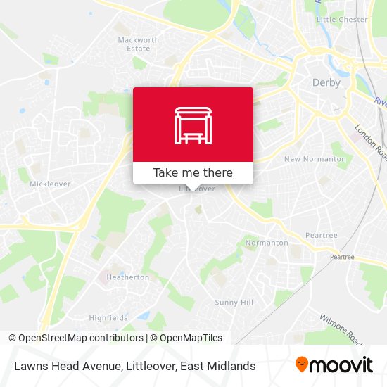 Lawns Head Avenue, Littleover map