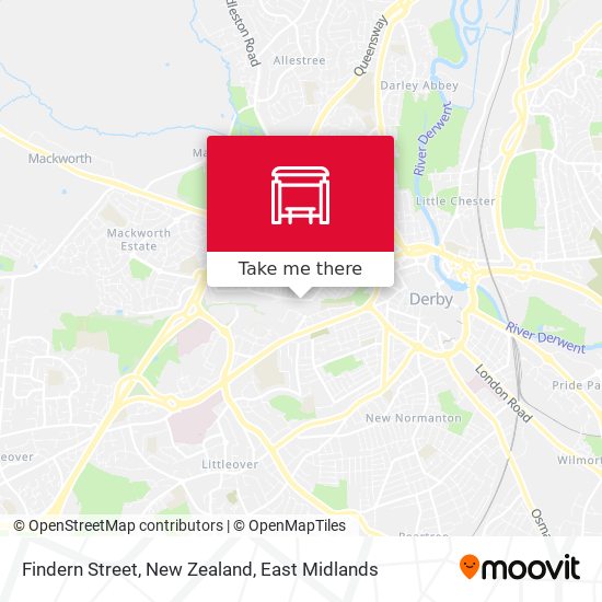 Findern Street, New Zealand map