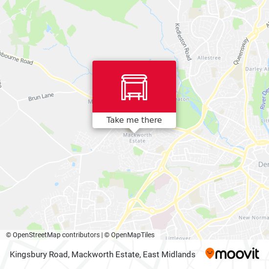 Kingsbury Road, Mackworth Estate map
