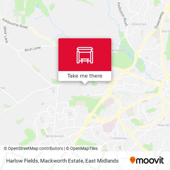 Harlow Fields, Mackworth Estate map