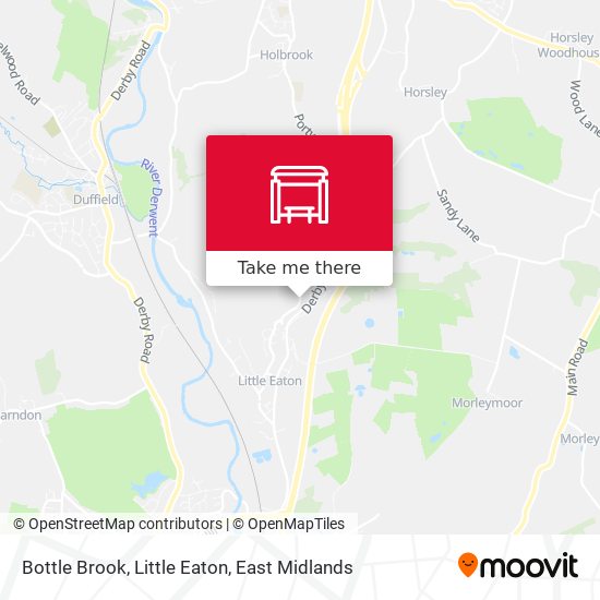 Bottle Brook, Little Eaton map