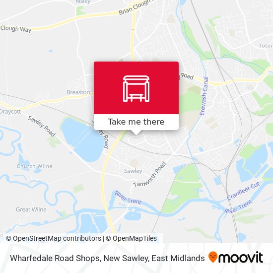Wharfedale Road Shops, New Sawley map