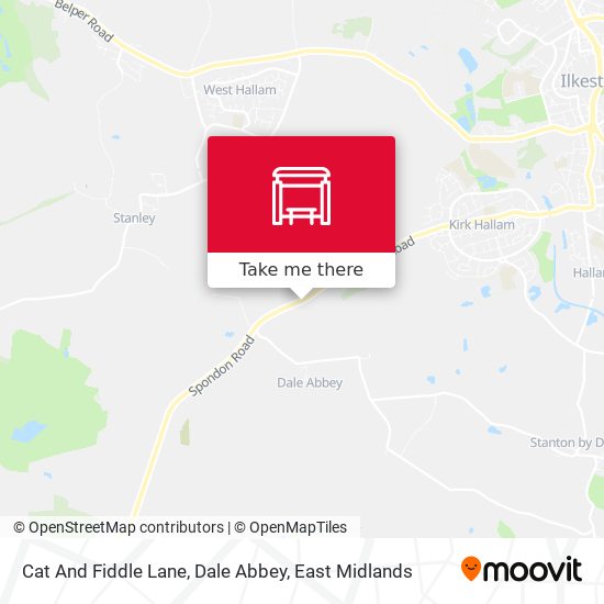 Cat And Fiddle Lane, Dale Abbey map