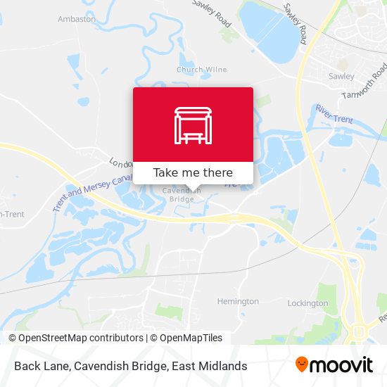 Back Lane, Cavendish Bridge map