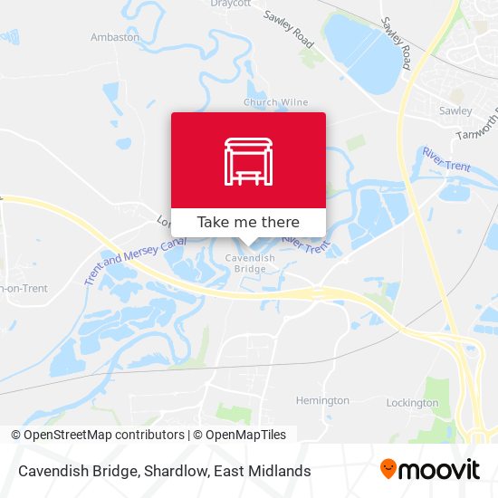 Cavendish Bridge, Shardlow map