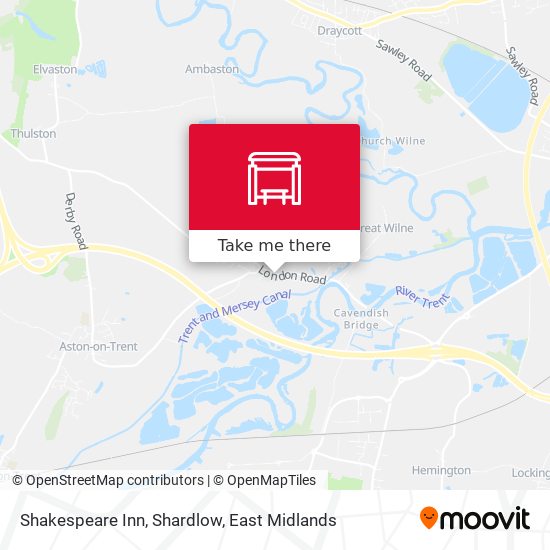 Shakespeare Inn, Shardlow map