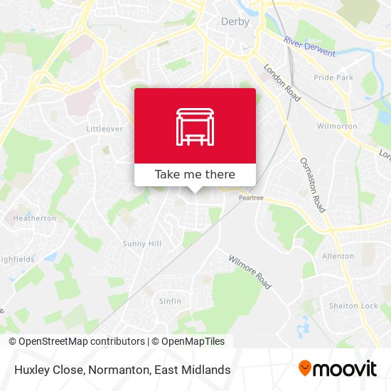 Huxley Close, Normanton map