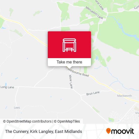 The Cunnery, Kirk Langley map