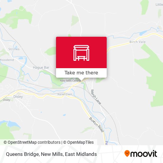 Queens Bridge, New Mills map
