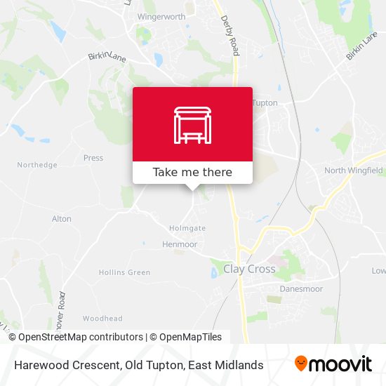 Harewood Crescent, Old Tupton map