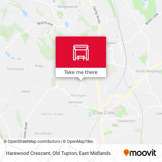 Harewood Crescent, Old Tupton map