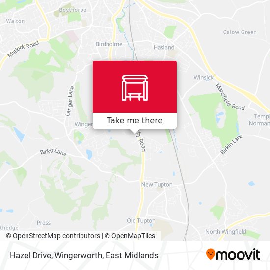 Hazel Drive, Wingerworth map