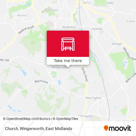 Church, Wingerworth map