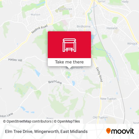 Elm Tree Drive, Wingerworth map