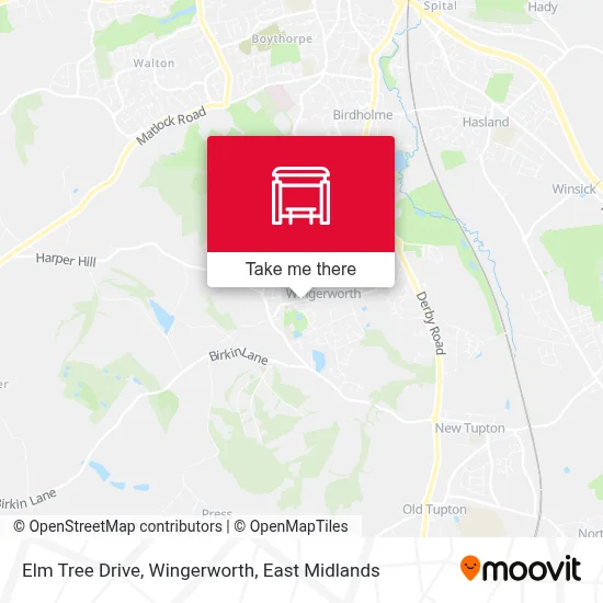 Elm Tree Drive, Wingerworth map