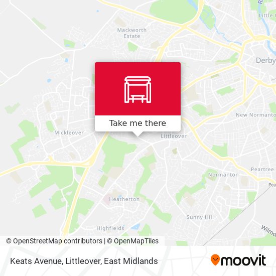 Keats Avenue, Littleover map
