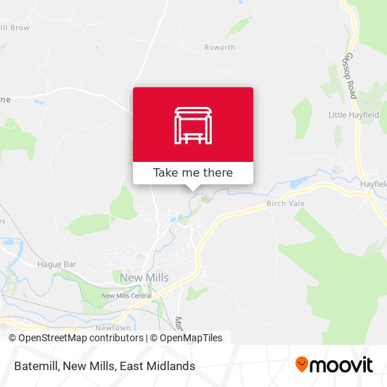 Batemill, New Mills map