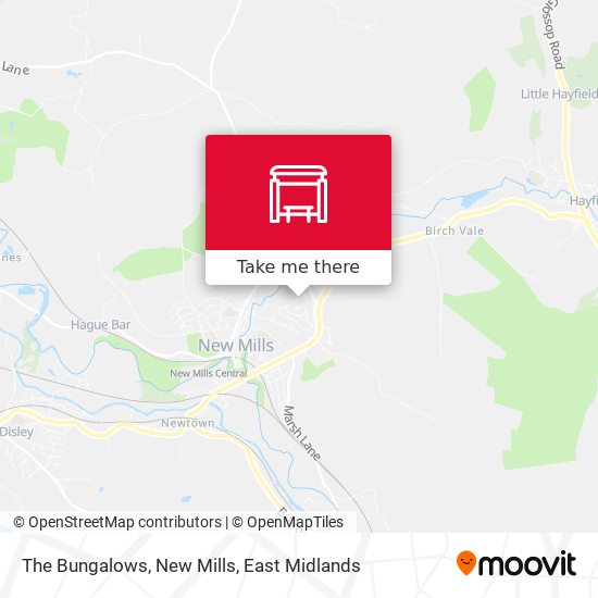 The Bungalows, New Mills map