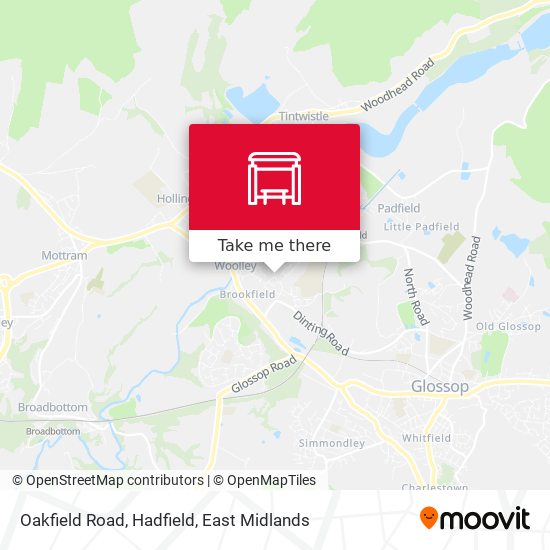 Oakfield Road, Hadfield map