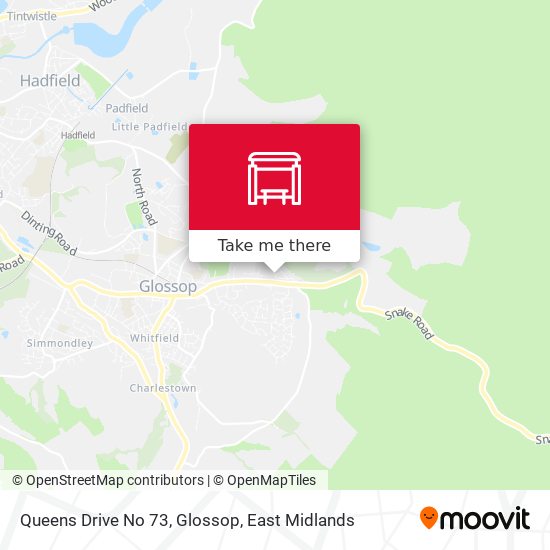 Queens Drive No 73, Glossop map