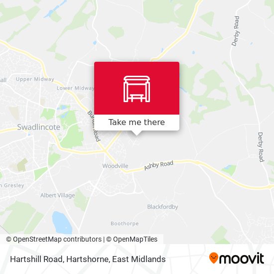 Hartshill Road, Hartshorne map