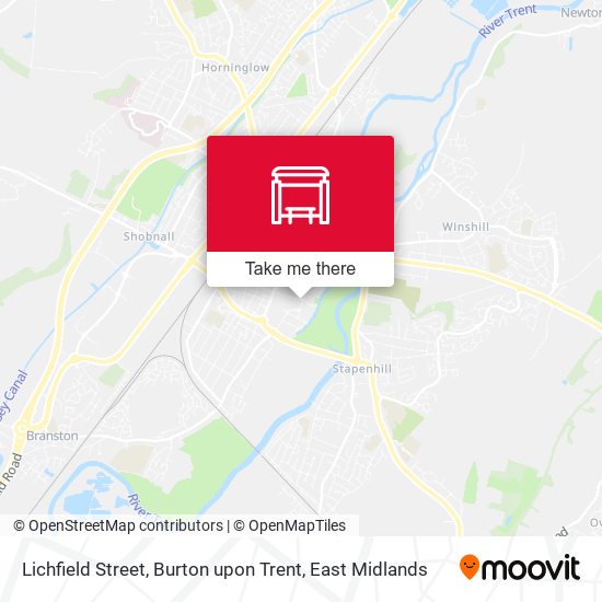 Lichfield Street, Burton upon Trent map