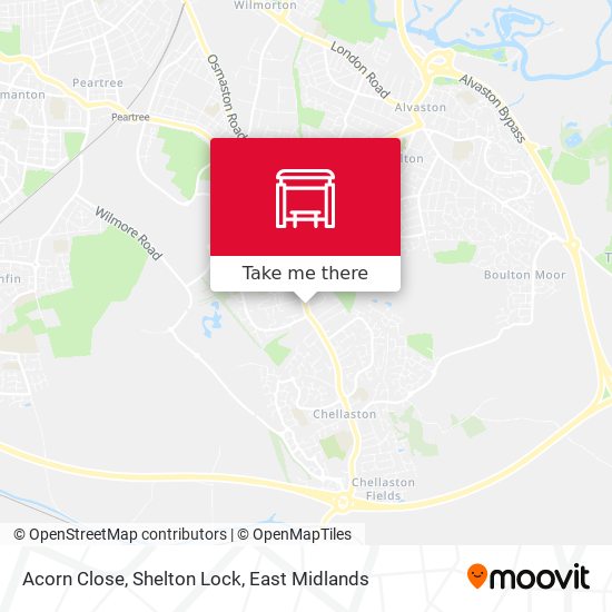 Acorn Close, Shelton Lock map
