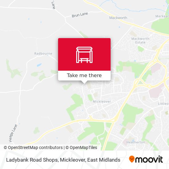 Ladybank Road Shops, Mickleover map
