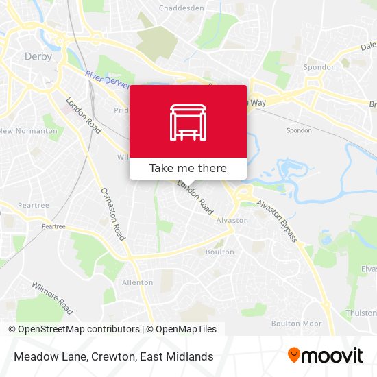 Meadow Lane, Crewton map