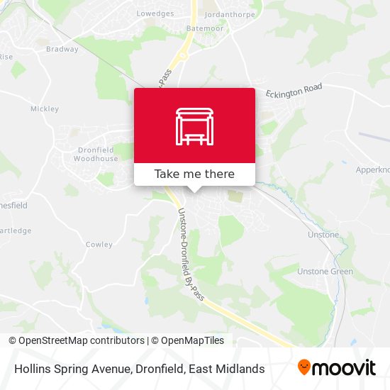 Hollins Spring Avenue, Dronfield map