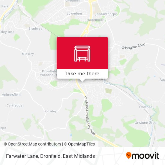 Farwater Lane, Dronfield map