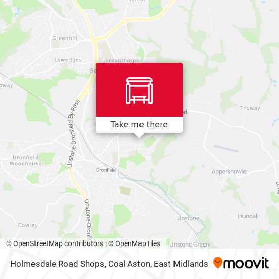 Holmesdale Road Shops, Coal Aston map