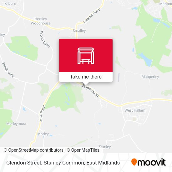 Glendon Street, Stanley Common map