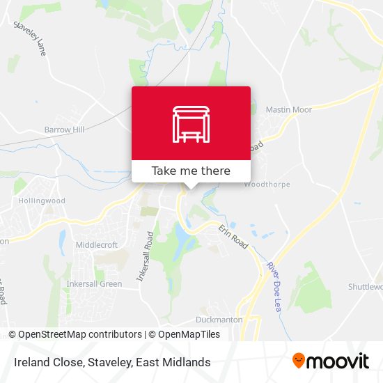 Ireland Close, Staveley map