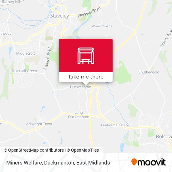 Miners Welfare, Duckmanton map