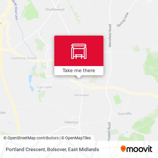 Portland Crescent, Bolsover map