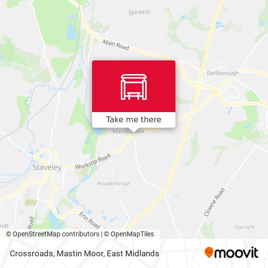 Crossroads, Mastin Moor map