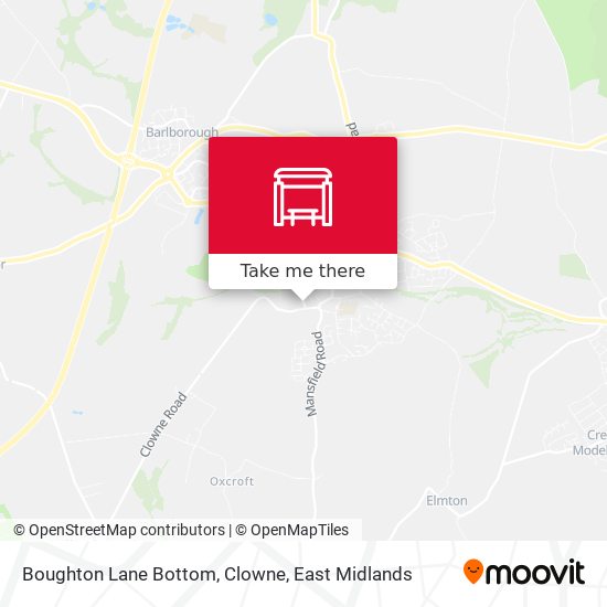 Boughton Lane Bottom, Clowne map