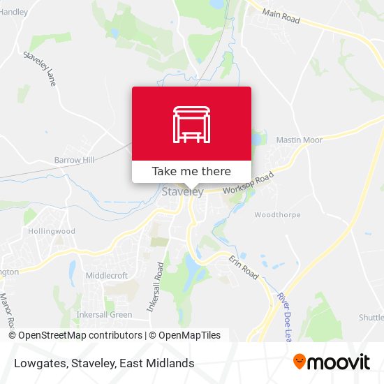 Lowgates, Staveley map