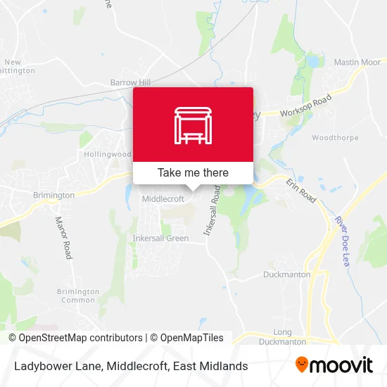 Ladybower Lane, Middlecroft map