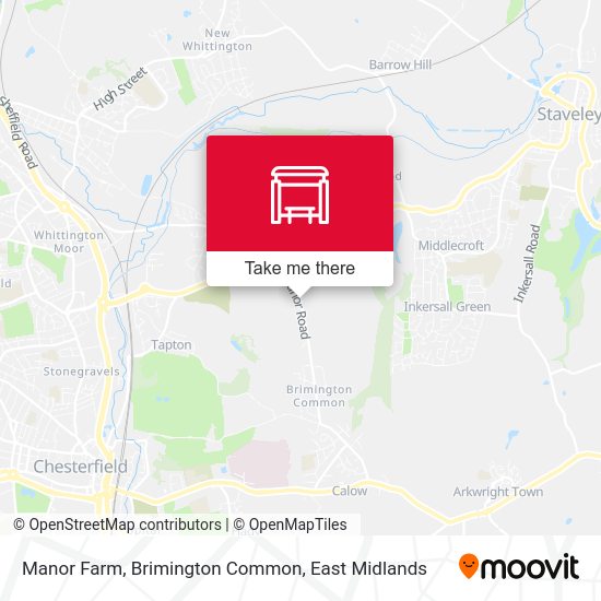 How to get to Manor Farm, Brimington Common in East Midlands by Bus or Train?
