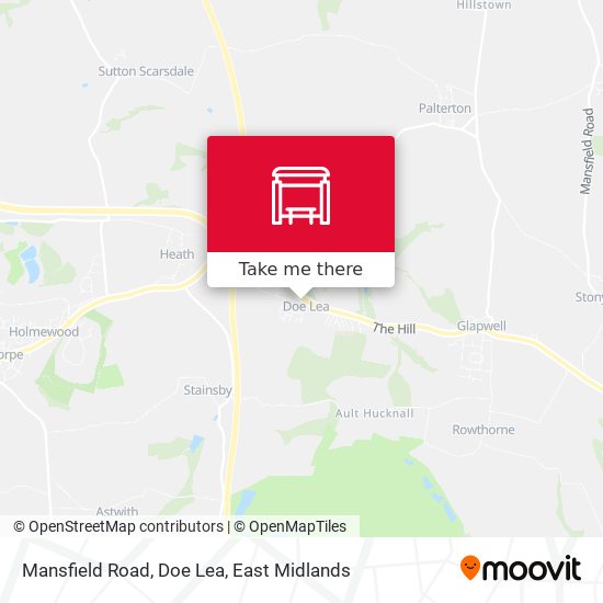 Mansfield Road, Doe Lea map