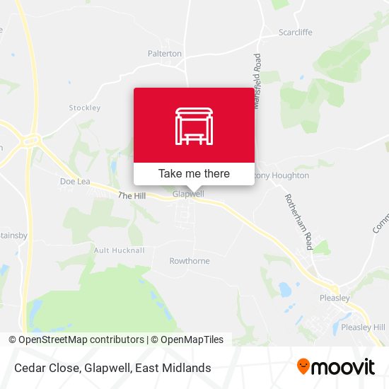 Cedar Close, Glapwell map