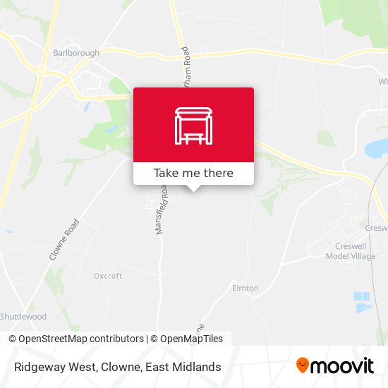 Ridgeway West, Clowne map