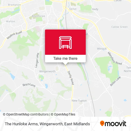 The Hunloke Arms, Wingerworth map