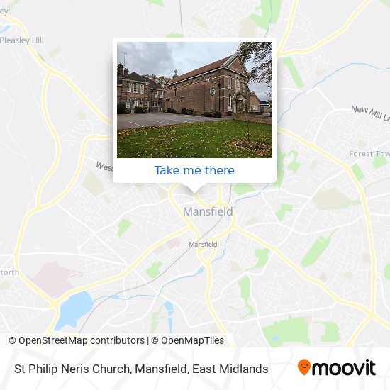 St Philip Neris Church, Mansfield map