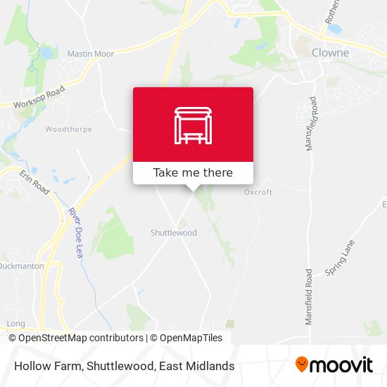 Hollow Farm, Shuttlewood map