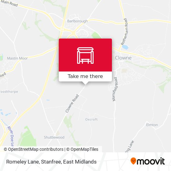 Romeley Lane, Stanfree map