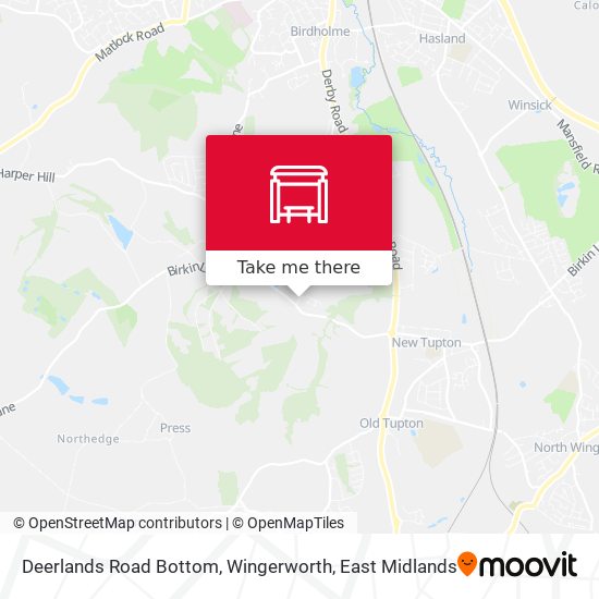 Deerlands Road Bottom, Wingerworth map