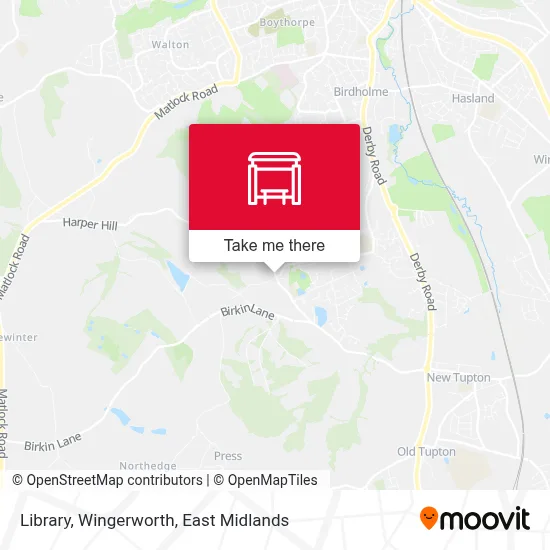 Library, Wingerworth map